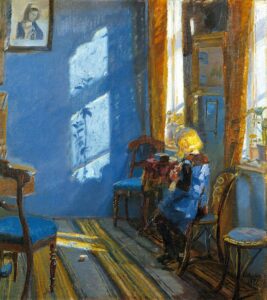 ancher, anna (1859–1935) – sunlight in the blue room (1891)