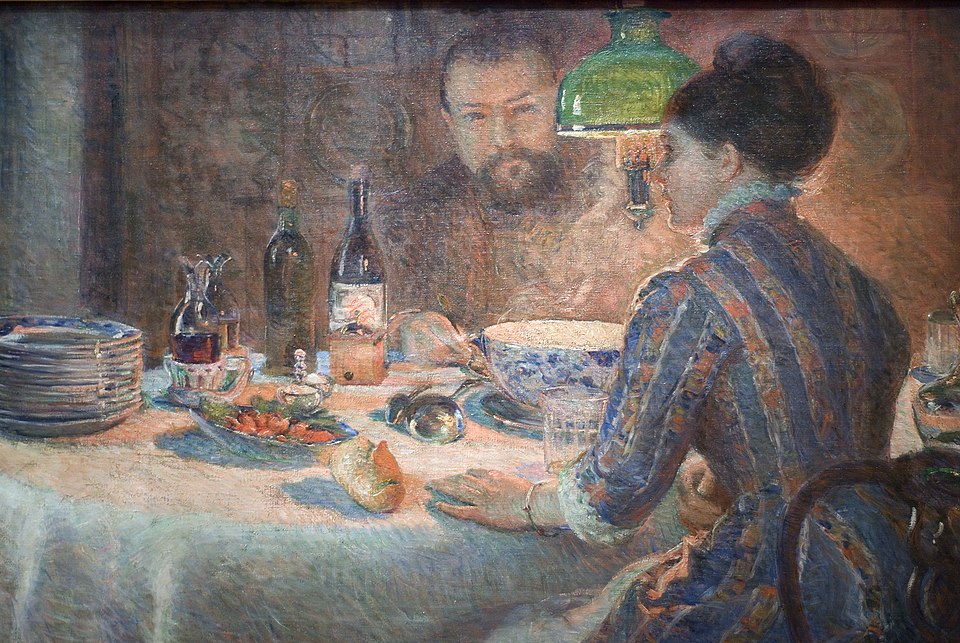 bracquemond, marie (1840–1916) – under the lamp (1877)