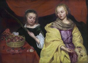 wautier, michaelina (1604 1689) two girls as saints agnes and dorothy (ca. 1650)
