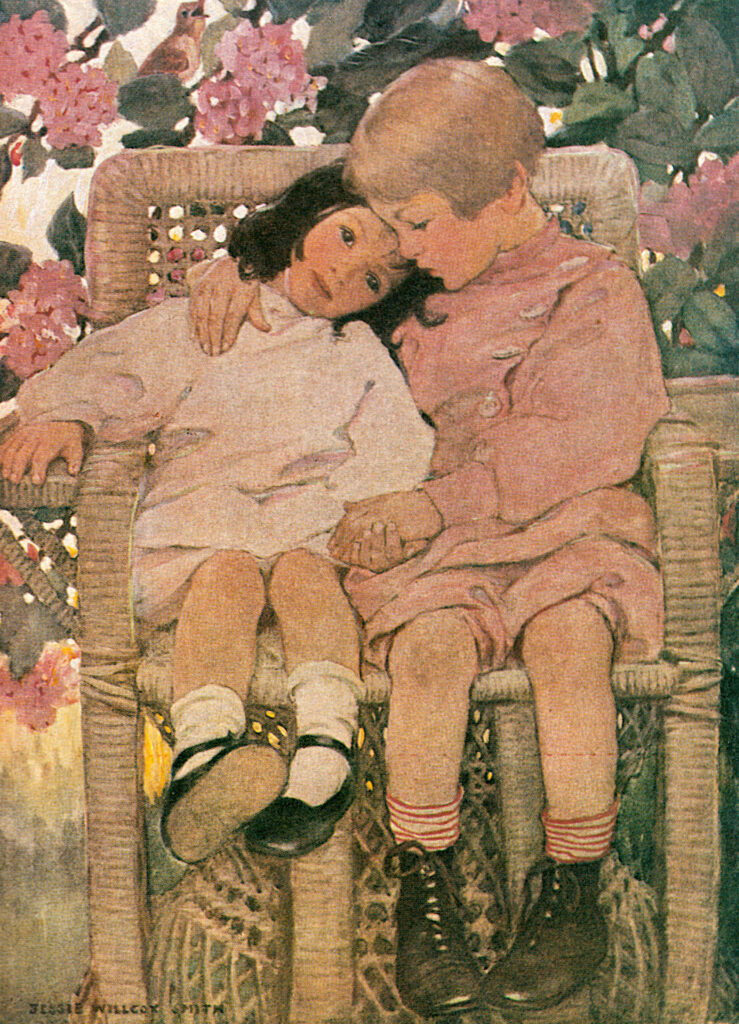 willcox smith, jessie (1863 1935) a child's book of old verses a child's question (1910)﻿